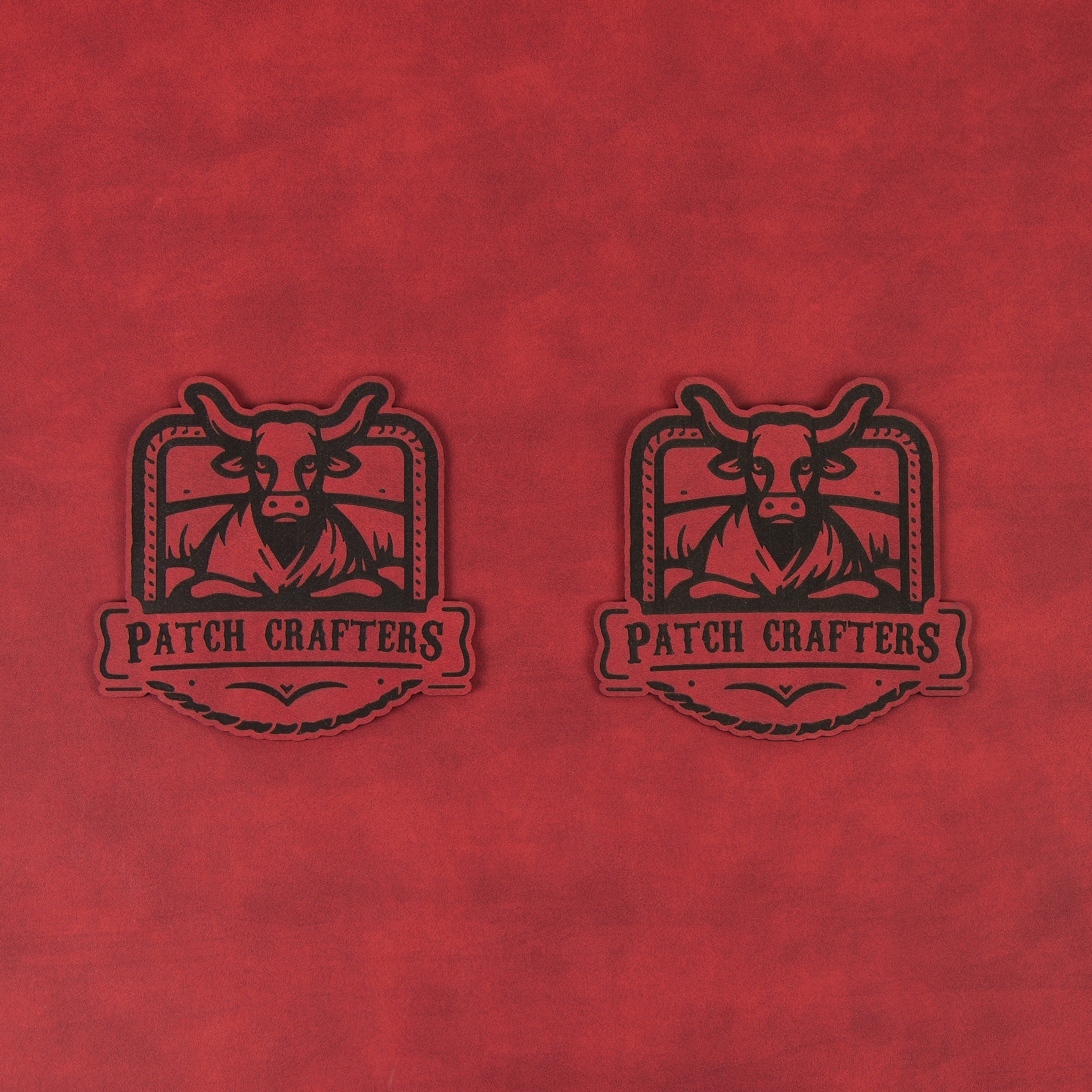 Thick Leatherette Sheet - Saddle Red / Black (12"x24")
