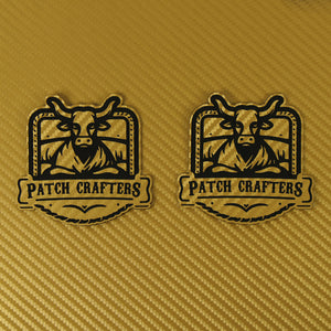 Thick Leatherette Sheet - Gold Carbon Fiber / Black (12"x24")