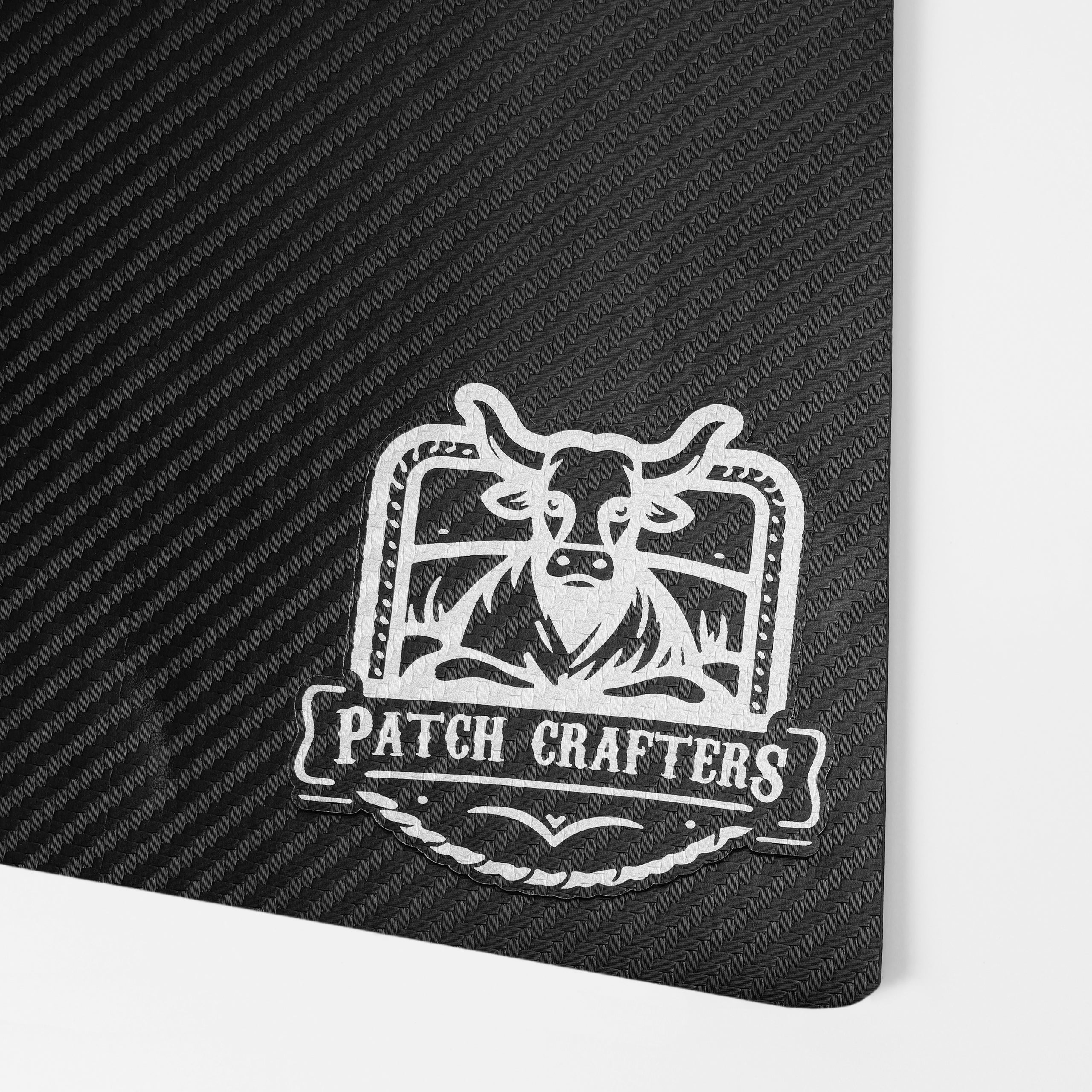 Thick Leatherette Sheet - Black Carbon Fiber / Silver (12"x24")
