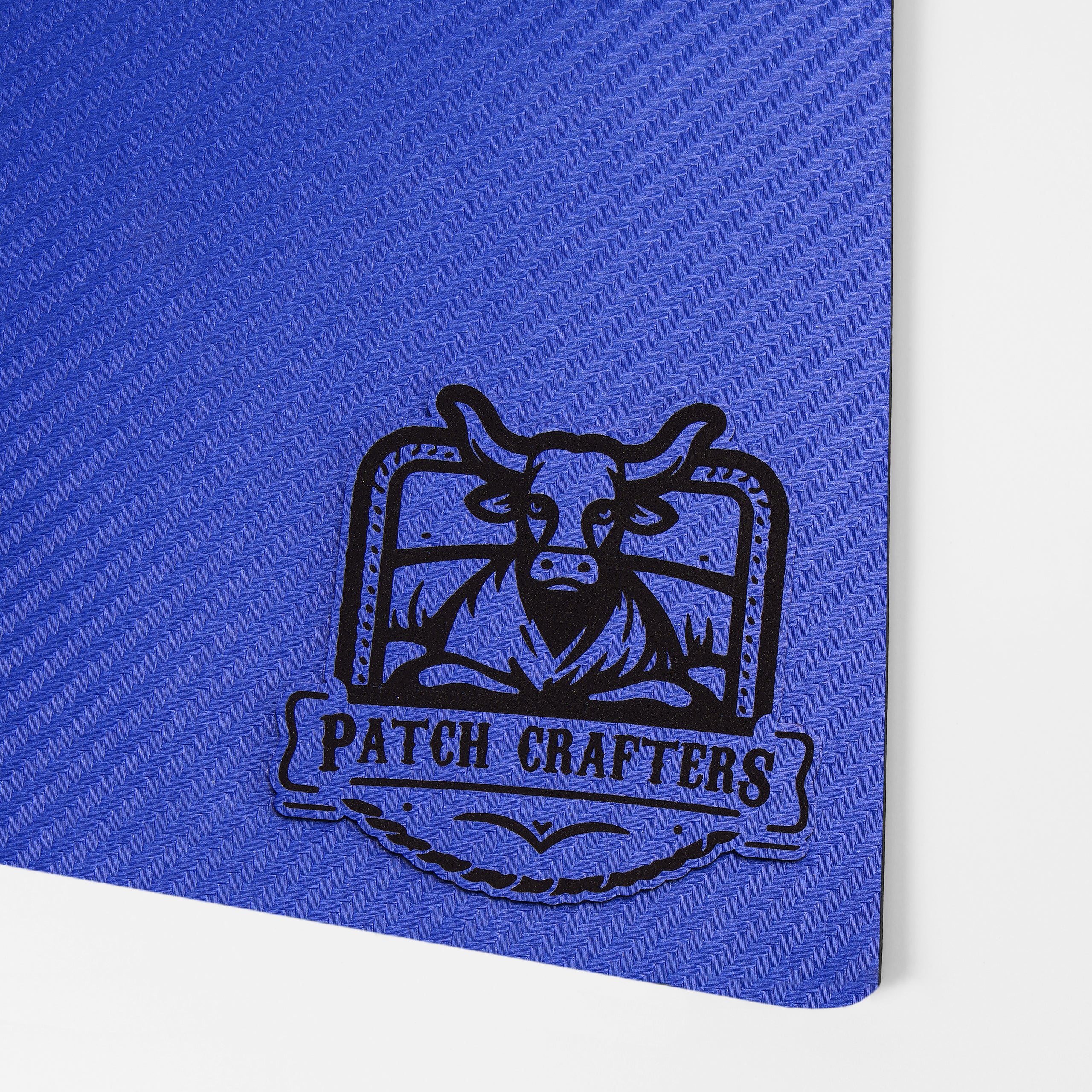 Thick Leatherette Sheet - Blue Carbon Fiber / Black (12"x24")
