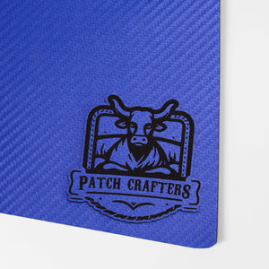 Thick Leatherette Sheet - Blue Carbon Fiber / Black (12"x24")