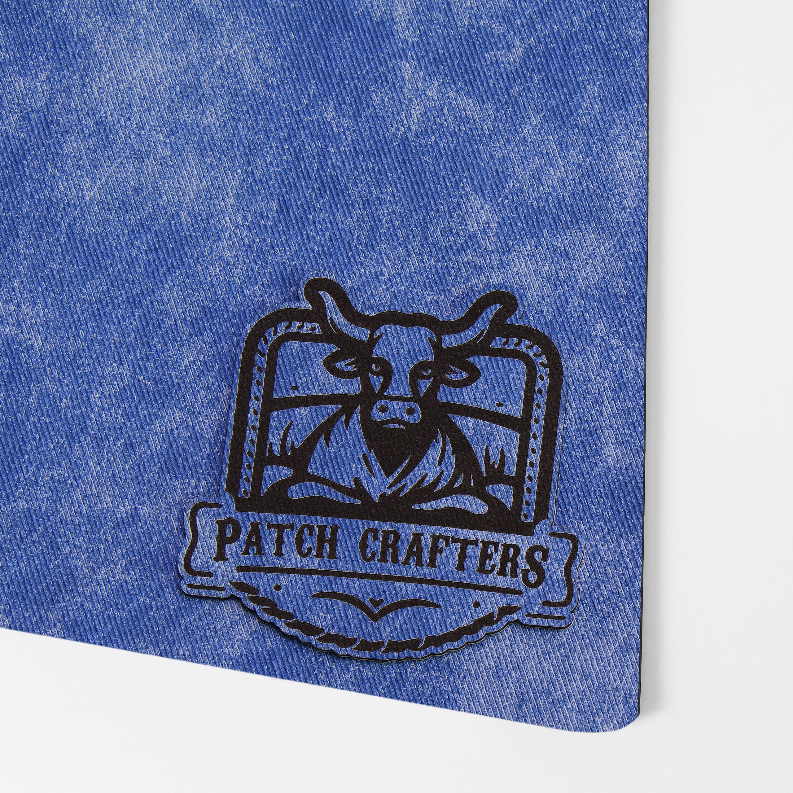 Thick Leatherette Sheet - Blue Denim / Black (12"x24")