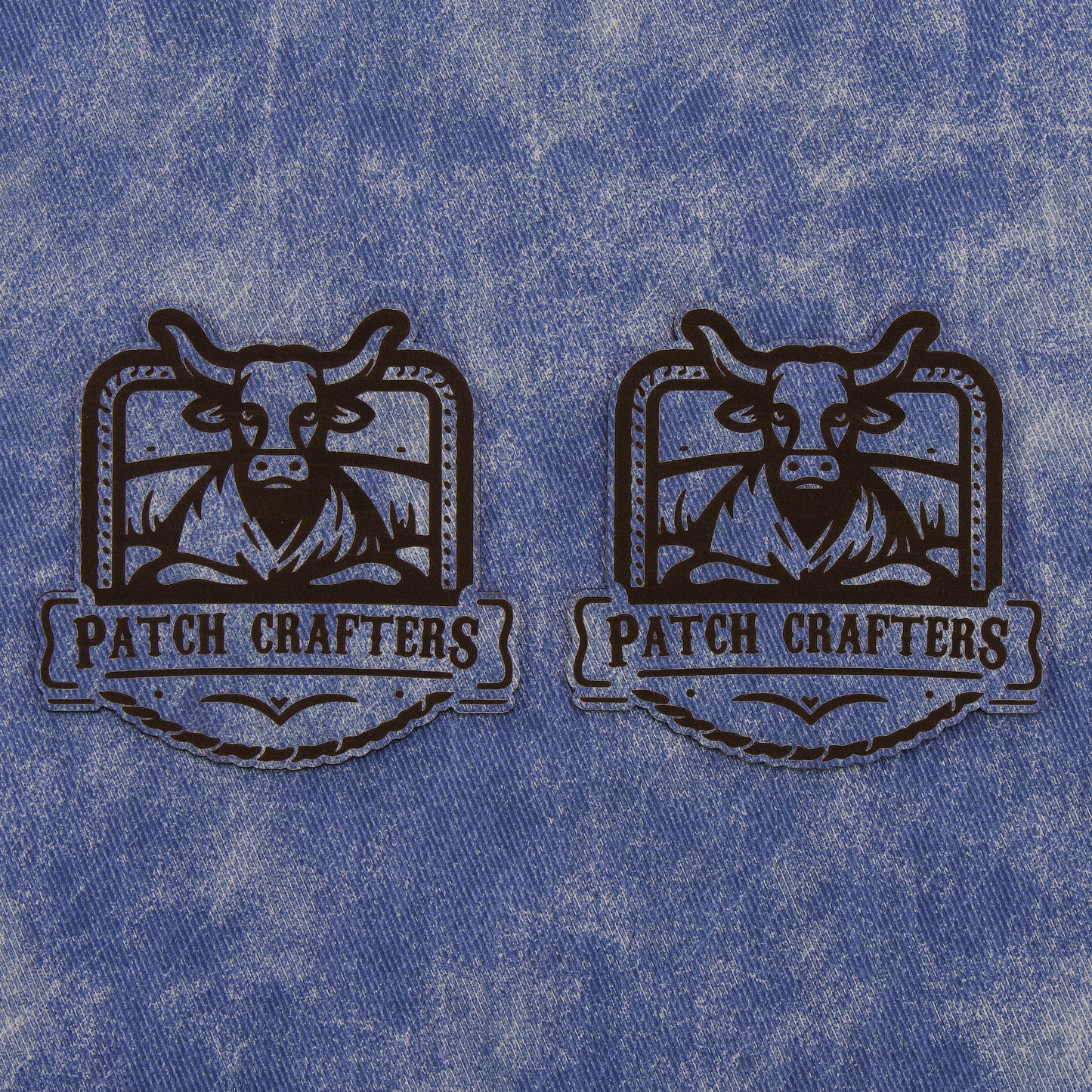 Thick Leatherette Sheet - Blue Denim / Black (12"x24")