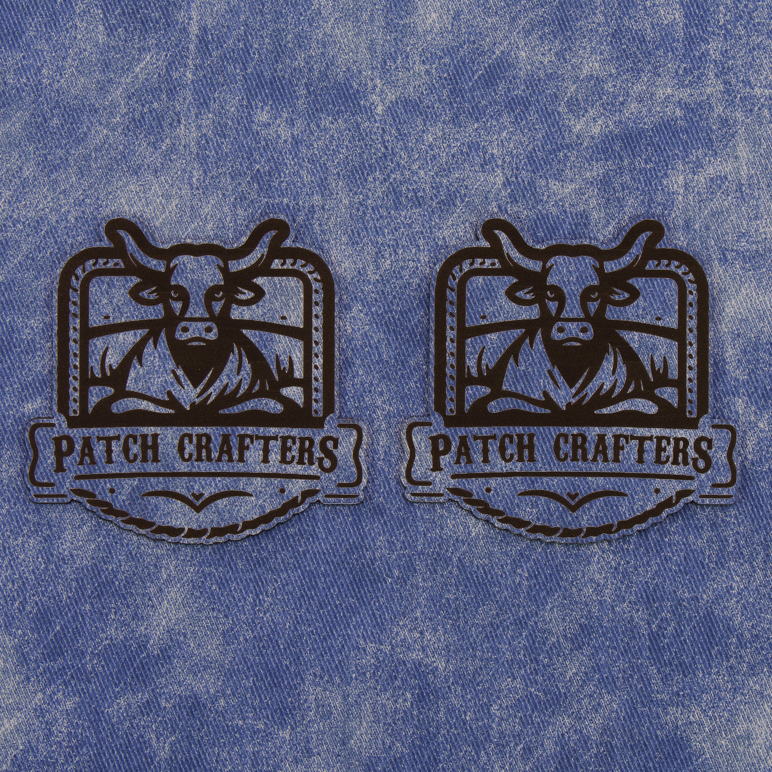 Thick Leatherette Sheet - Blue Denim / Black (12"x24")