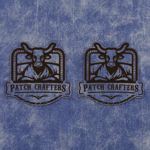 Thick Leatherette Sheet - Blue Denim / Black (12"x24")