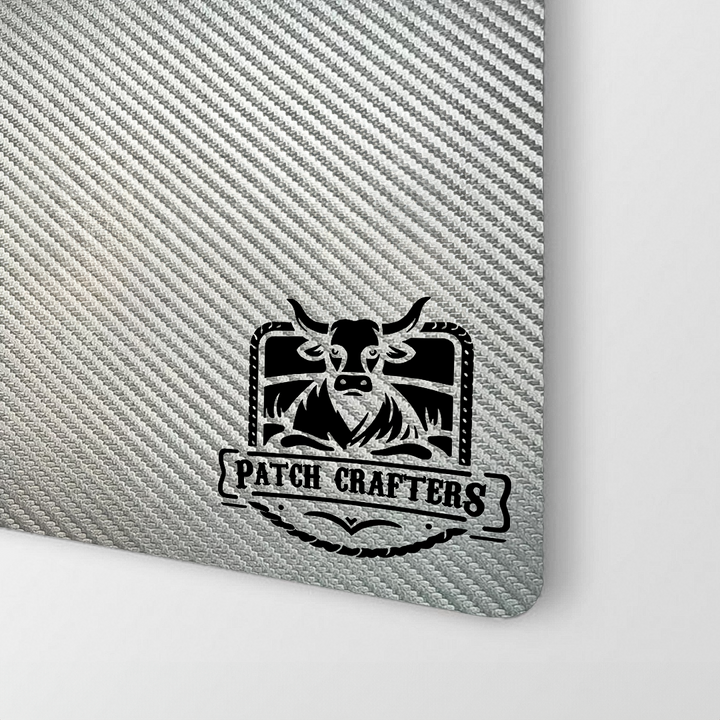 Thick Leatherette Sheet -  Silver Carbon Fiber / Black
