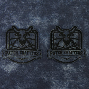 Thick Leatherette Sheet - Dark Blue Denim / Black (12"x24")