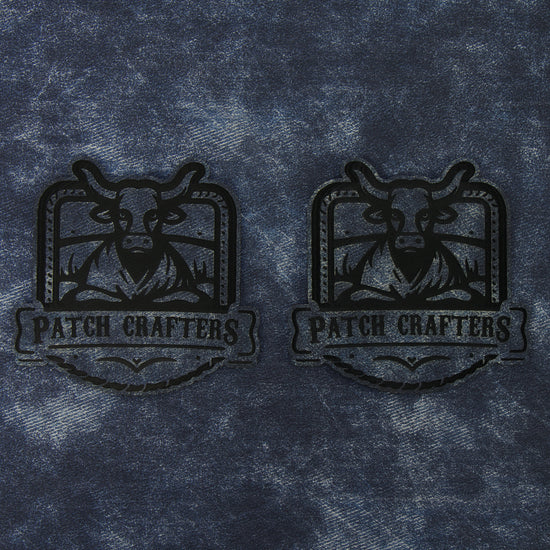 Thick Leatherette Sheet -  Dark Blue Denim / Black  (12"x24")