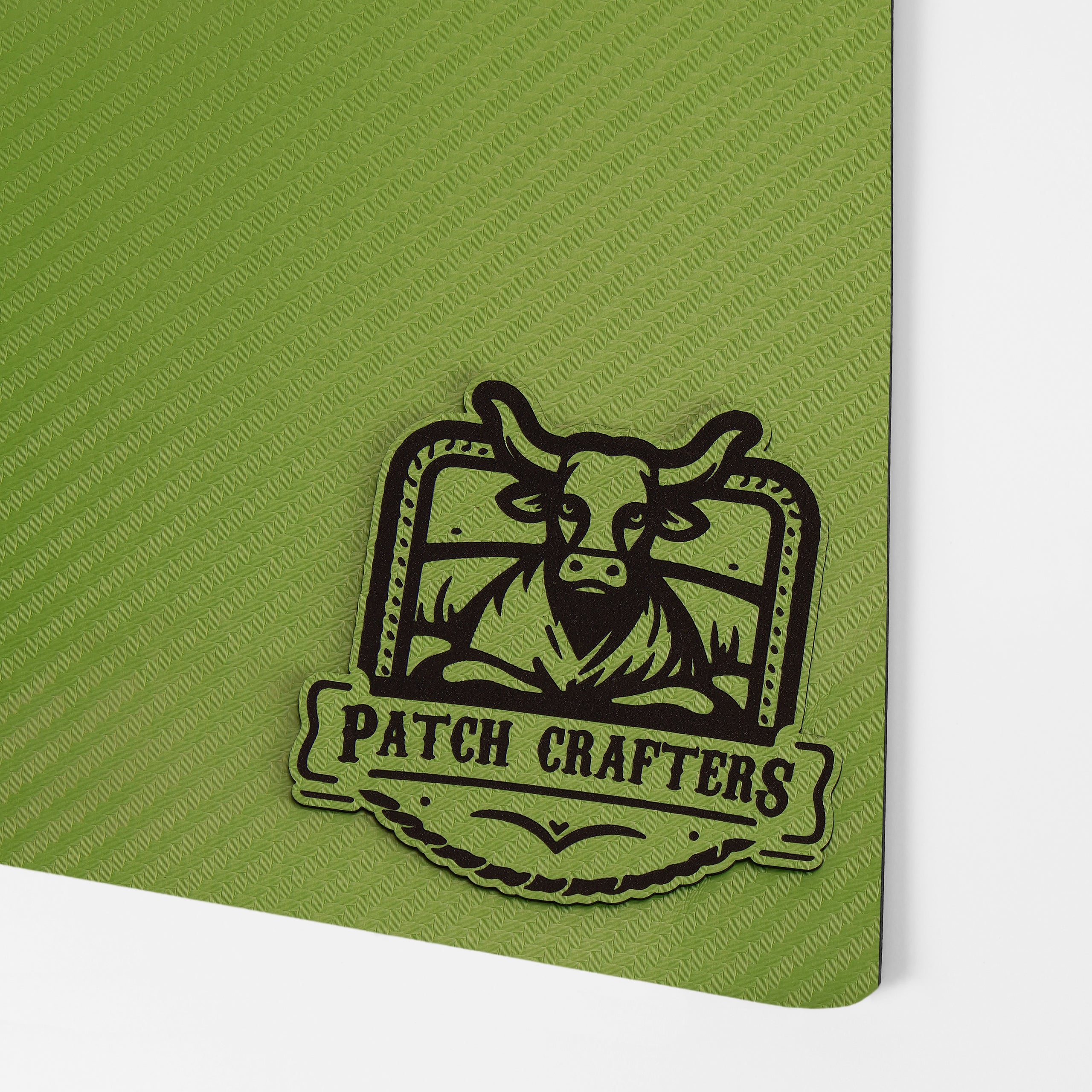 Thick Leatherette Sheet - Green Carbon Fiber / Black (12"x24")