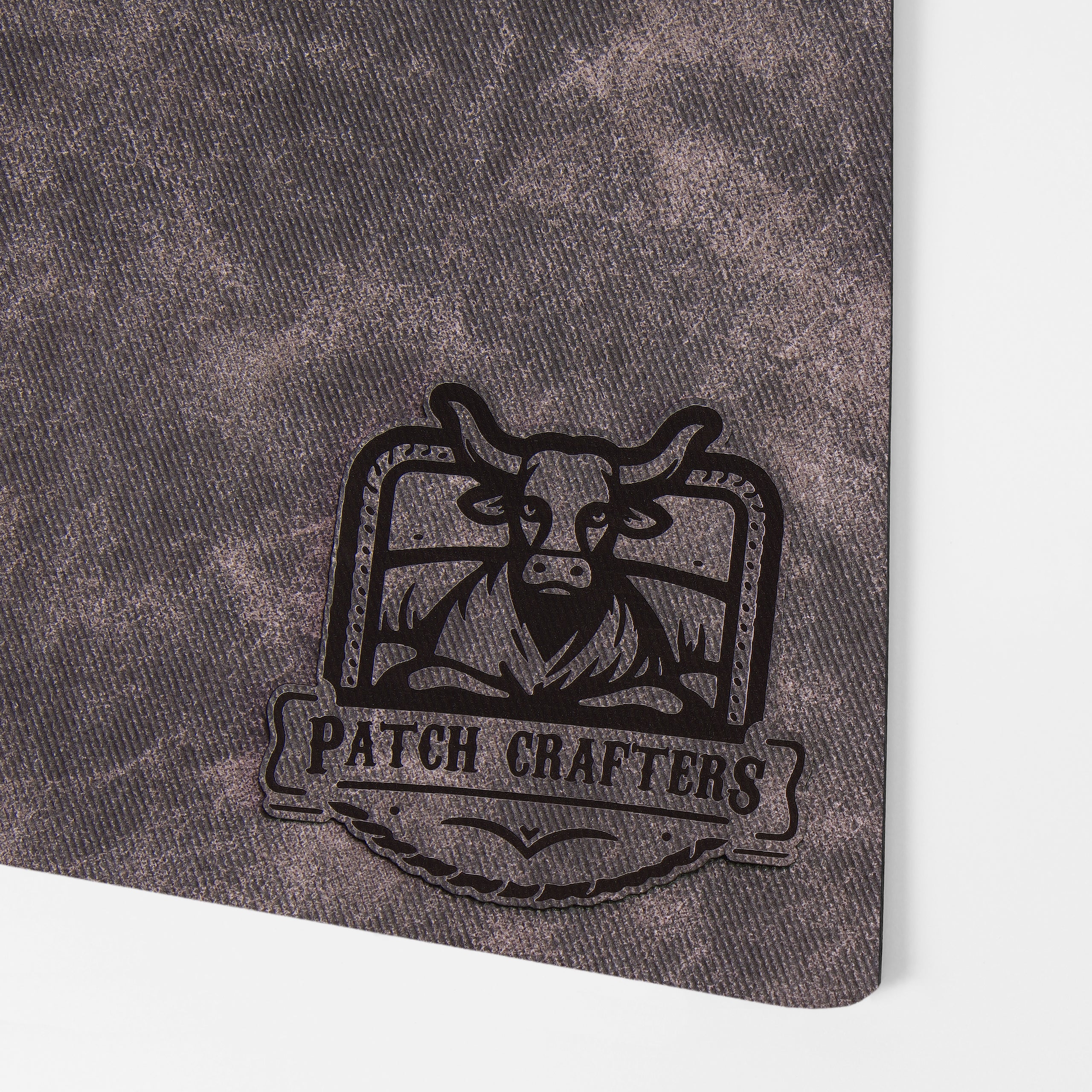 Thick Leatherette Sheet - Grey Denim / Black (12"x24")