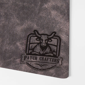 Thick Leatherette Sheet - Grey Denim / Black (12"x24")