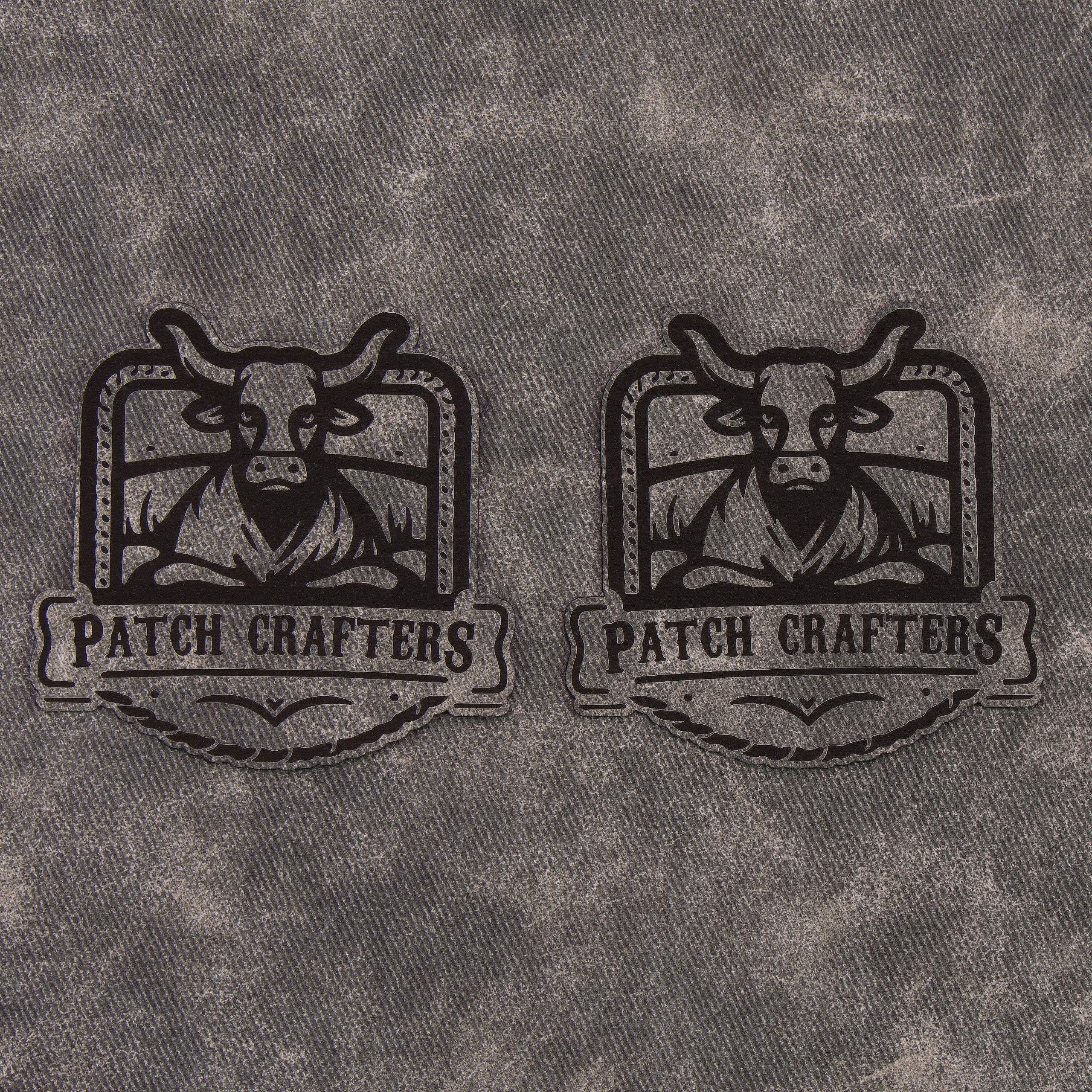 Thick Leatherette Sheet - Grey Denim / Black (12"x24")
