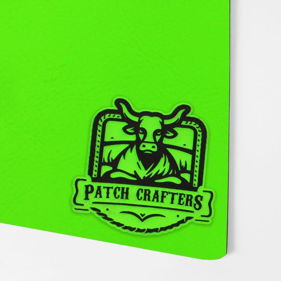 Thick Leatherette Sheet - Neon Green / Black (12"x24")