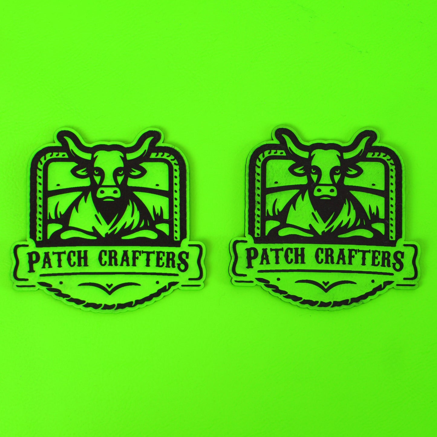 Thick Leatherette Sheet - Neon Green / Black (12"x24")