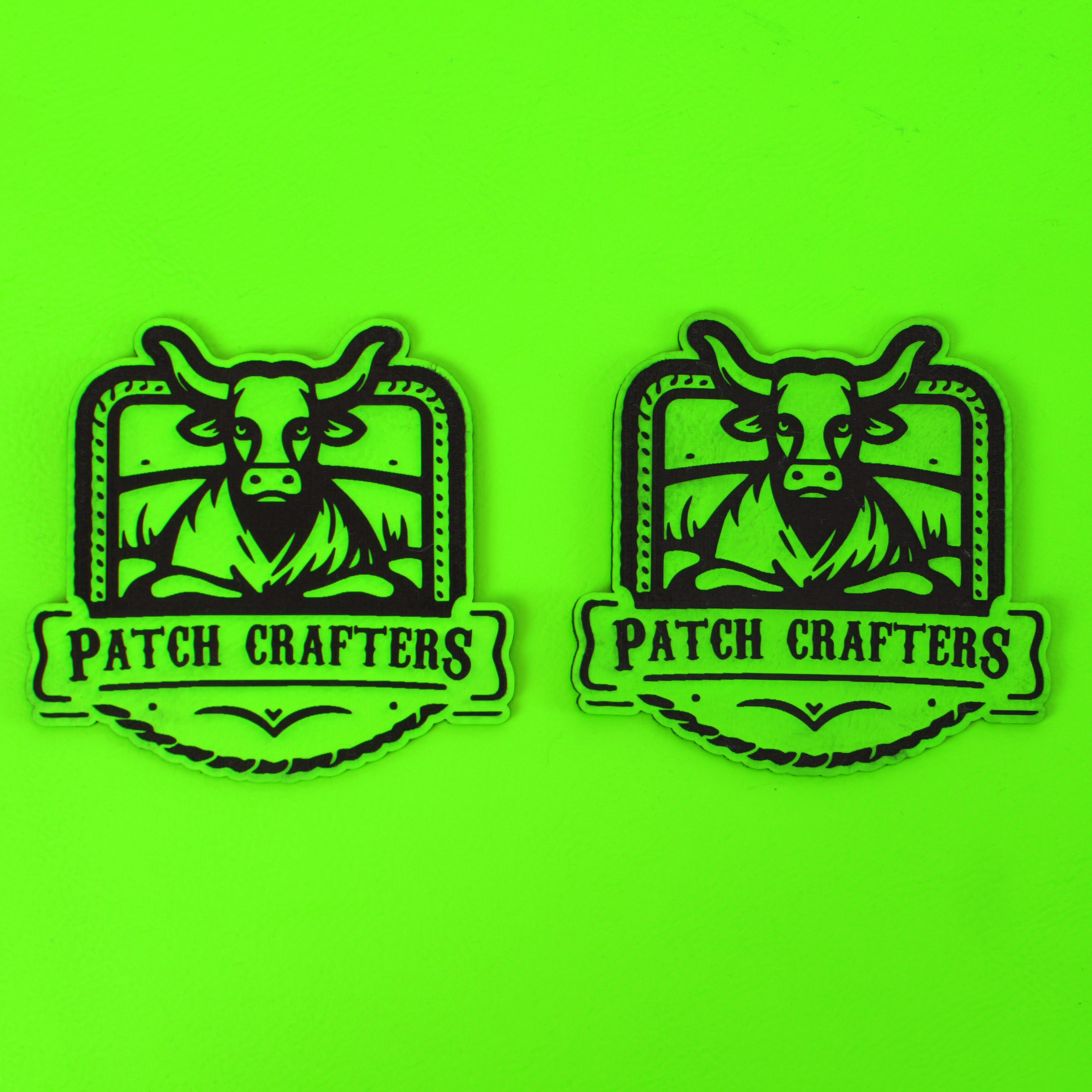 Thick Leatherette Sheet - Neon Green / Black (12"x24")