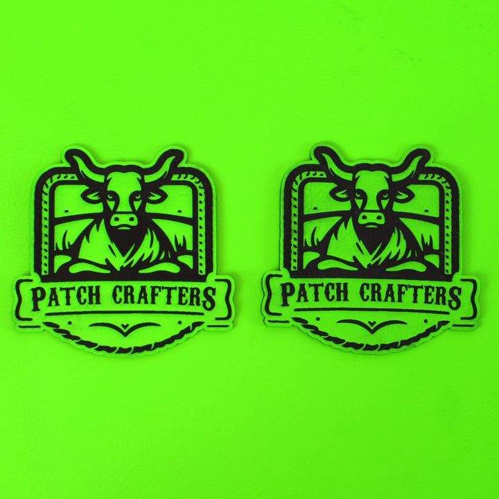 Thick Leatherette Sheet - Neon Green / Black (12"x24")