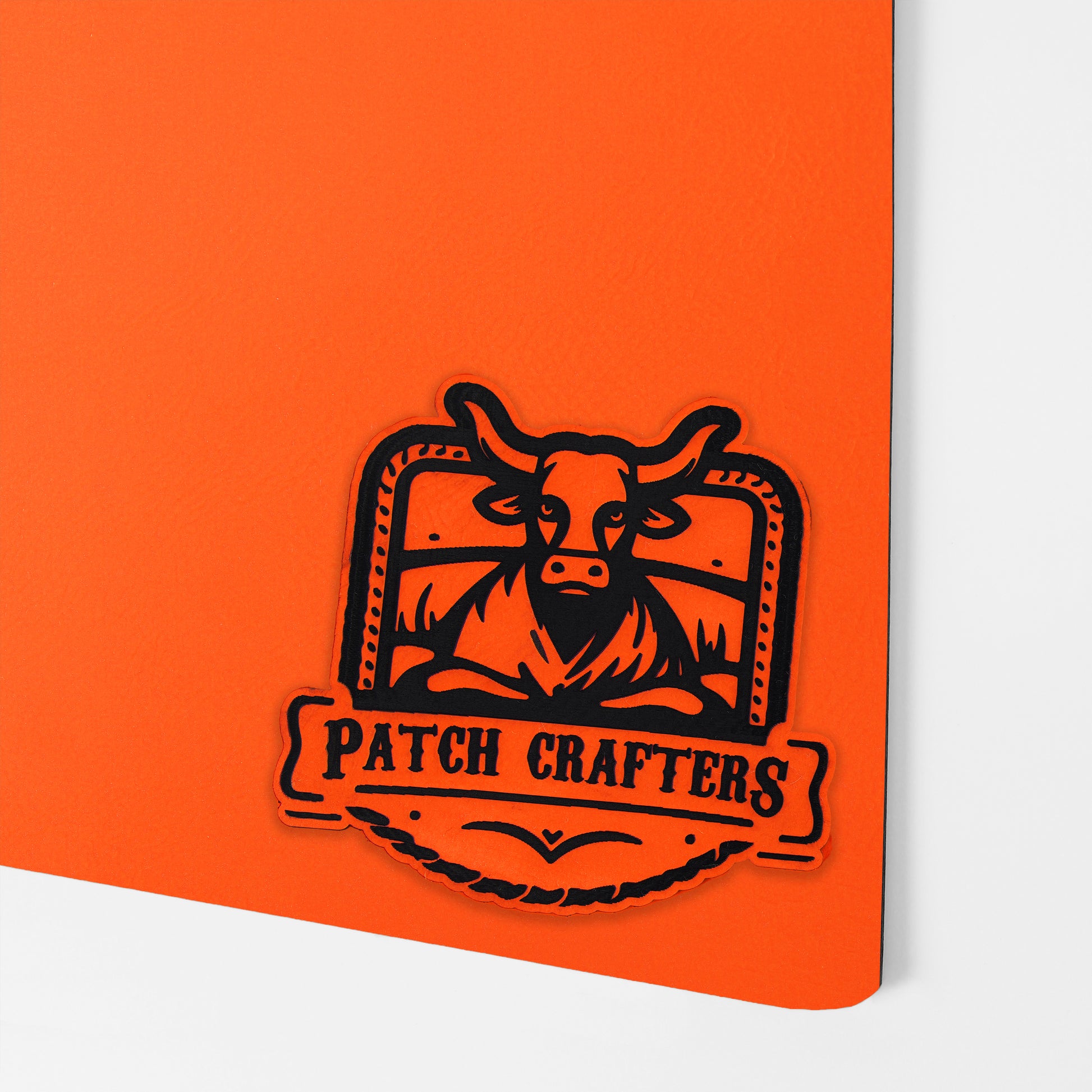 Thick Leatherette Sheet - Neon Orange / Black (12"x24")