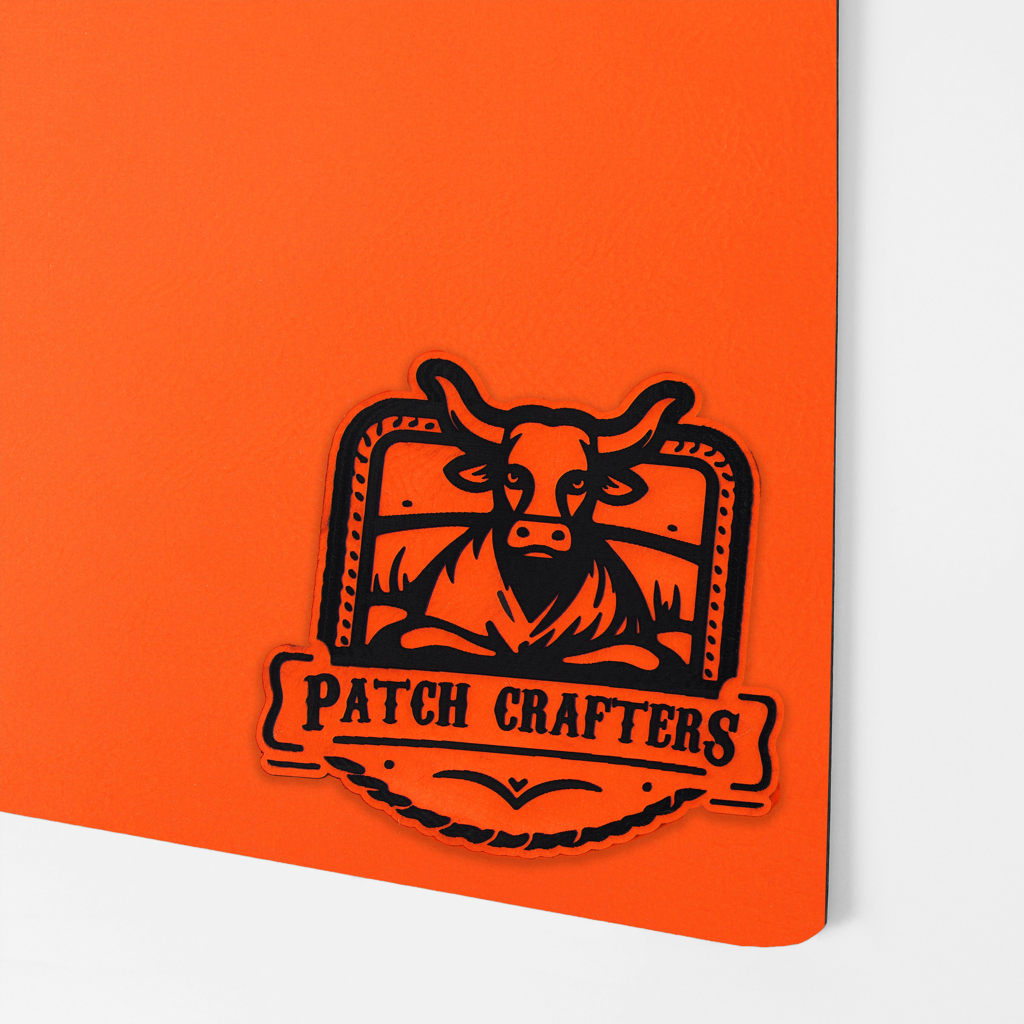 Thick Leatherette Sheet - Neon Orange / Black (12"x24")