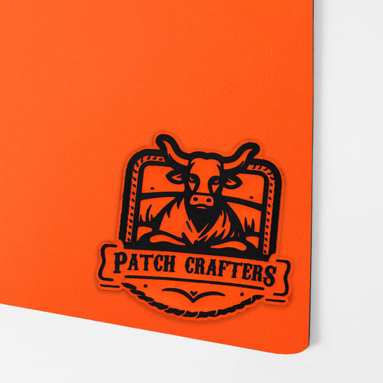 Thick Leatherette Sheet - Neon Orange / Black (12"x24")