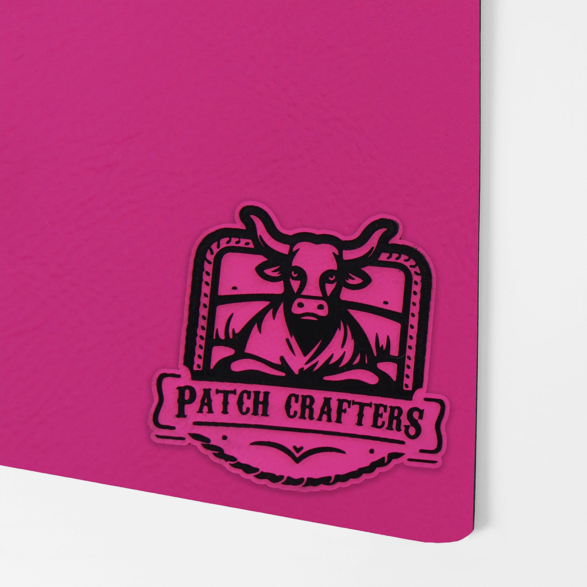 Thick Leatherette Sheet - Neon Pink / Black (12"x24")