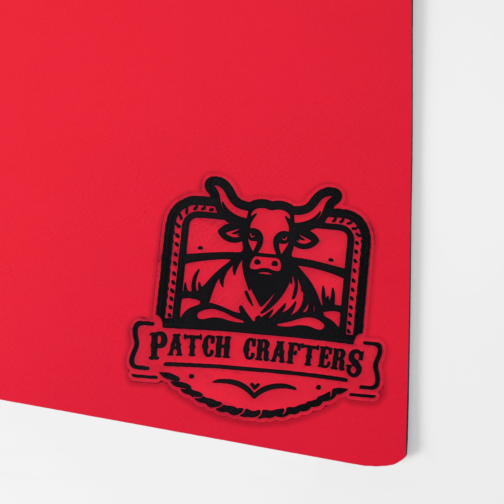 Thick Leatherette Sheet - Neon Red / Black (12"x24")