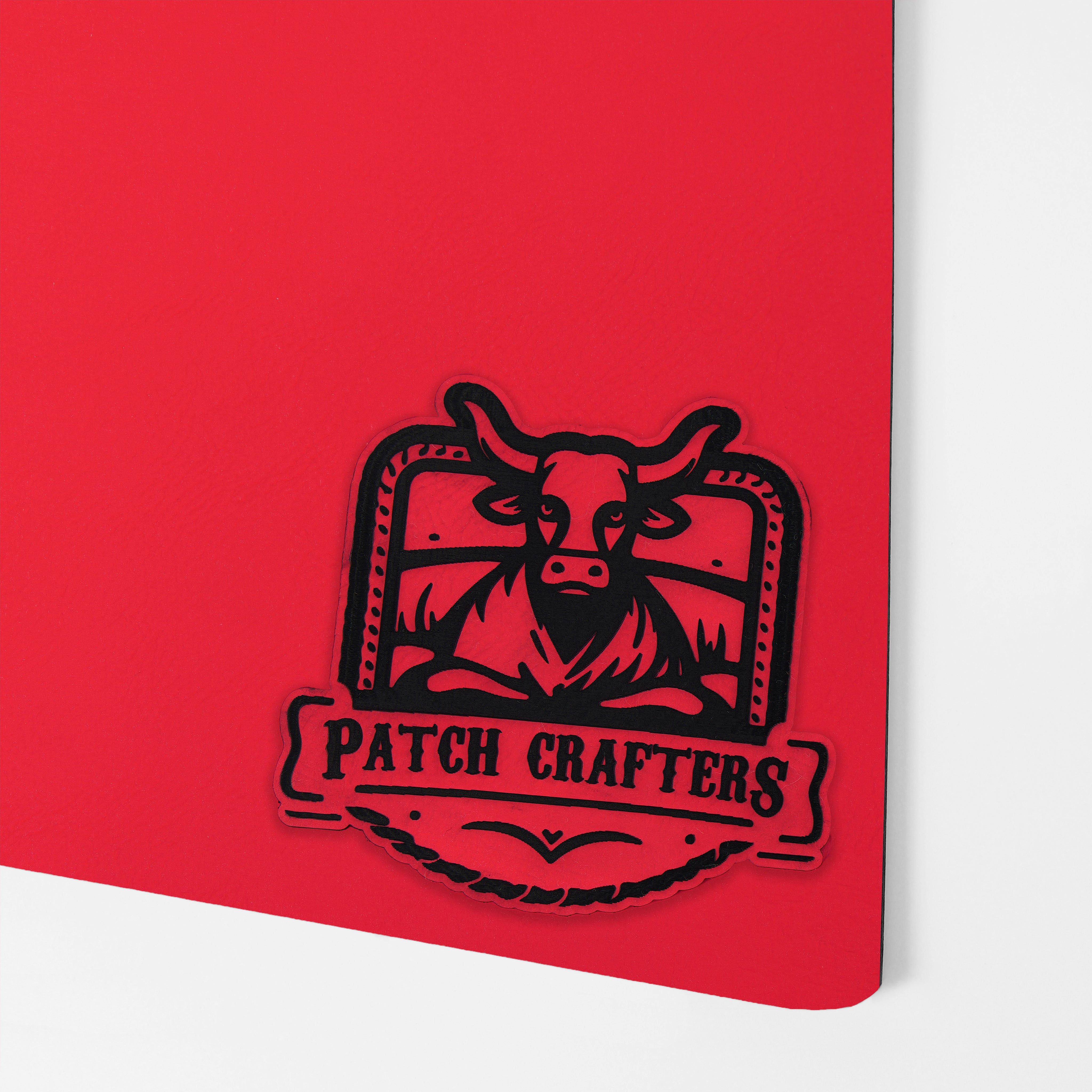 Thick Leatherette Sheet - Neon Red / Black (12"x24")