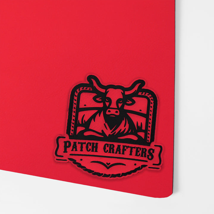 Thick Leatherette Sheet - Neon Red / Black (12"x24")