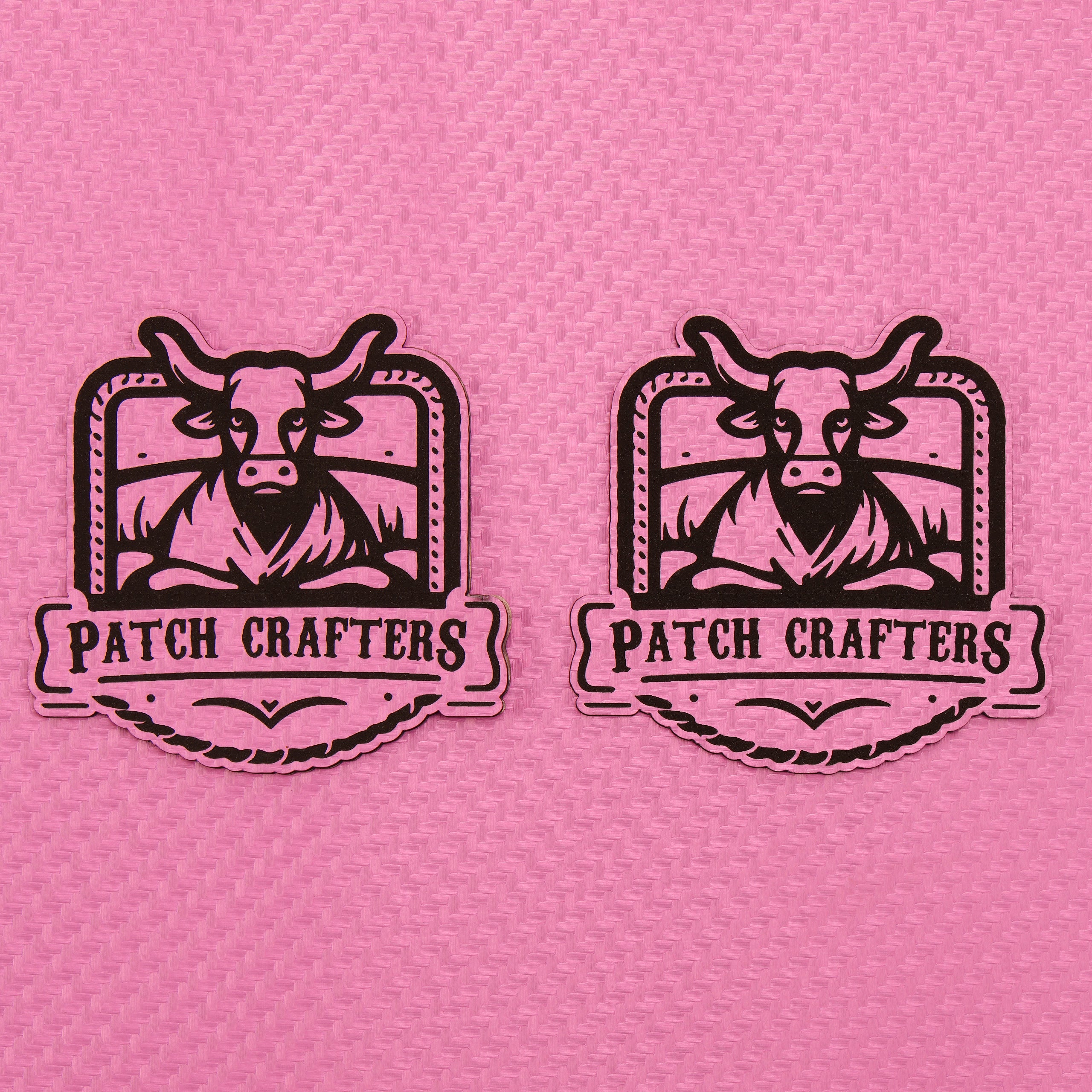 Thick Leatherette Sheet - Pink Carbon Fiber / Black (12"x24")