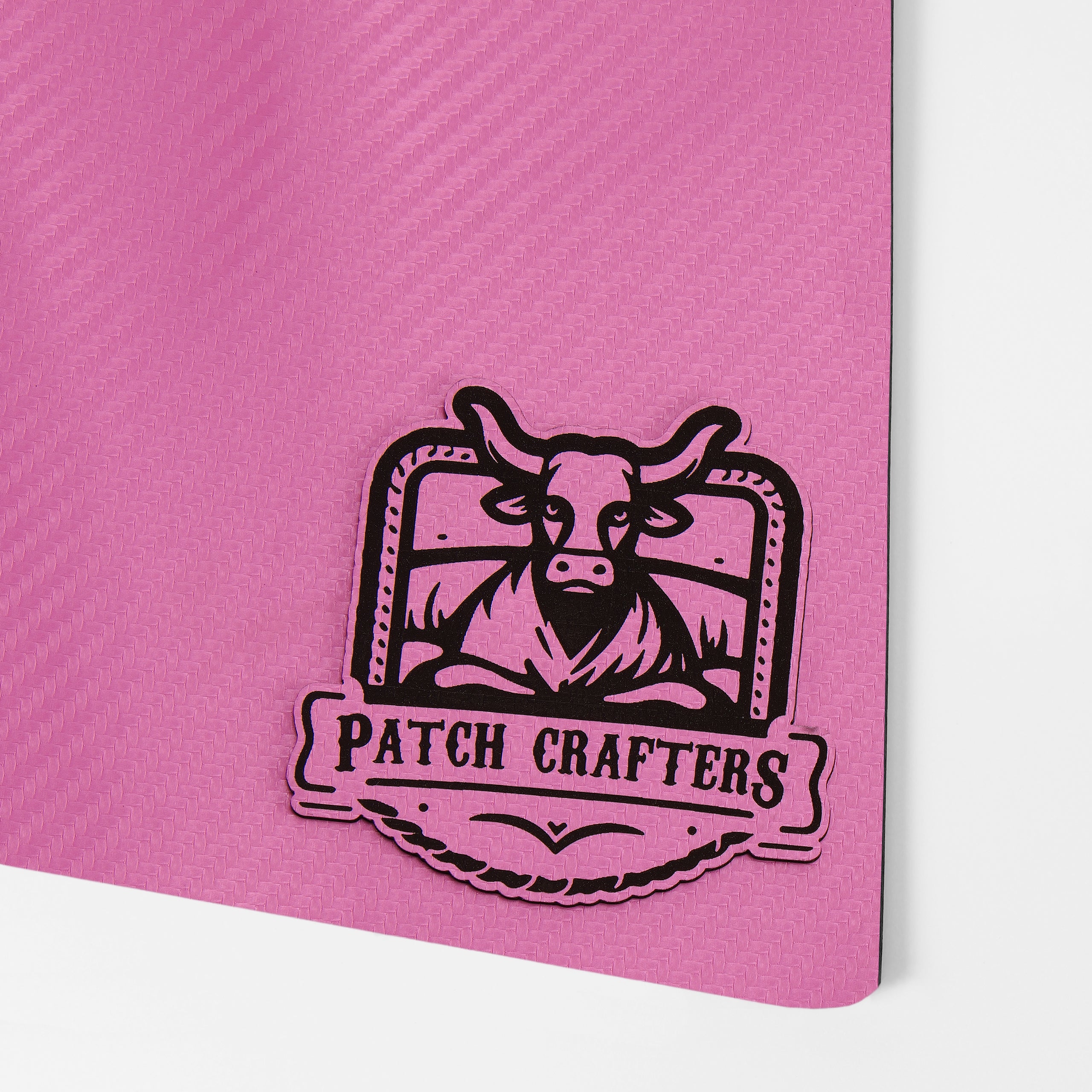Thick Leatherette Sheet - Pink Carbon Fiber / Black (12"x24")