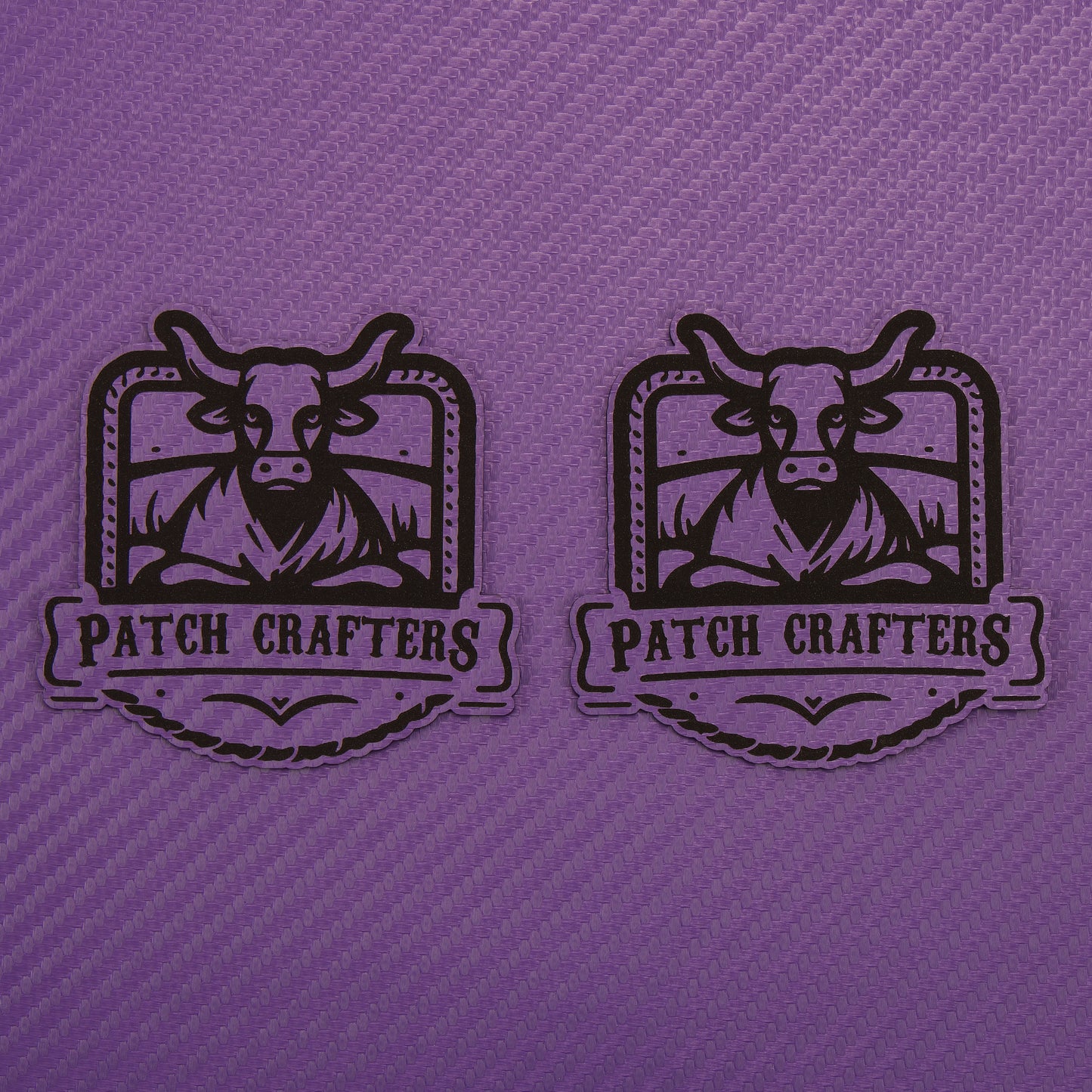 Thick Leatherette Sheet - Purple Carbon Fiber / Black (12"x24")