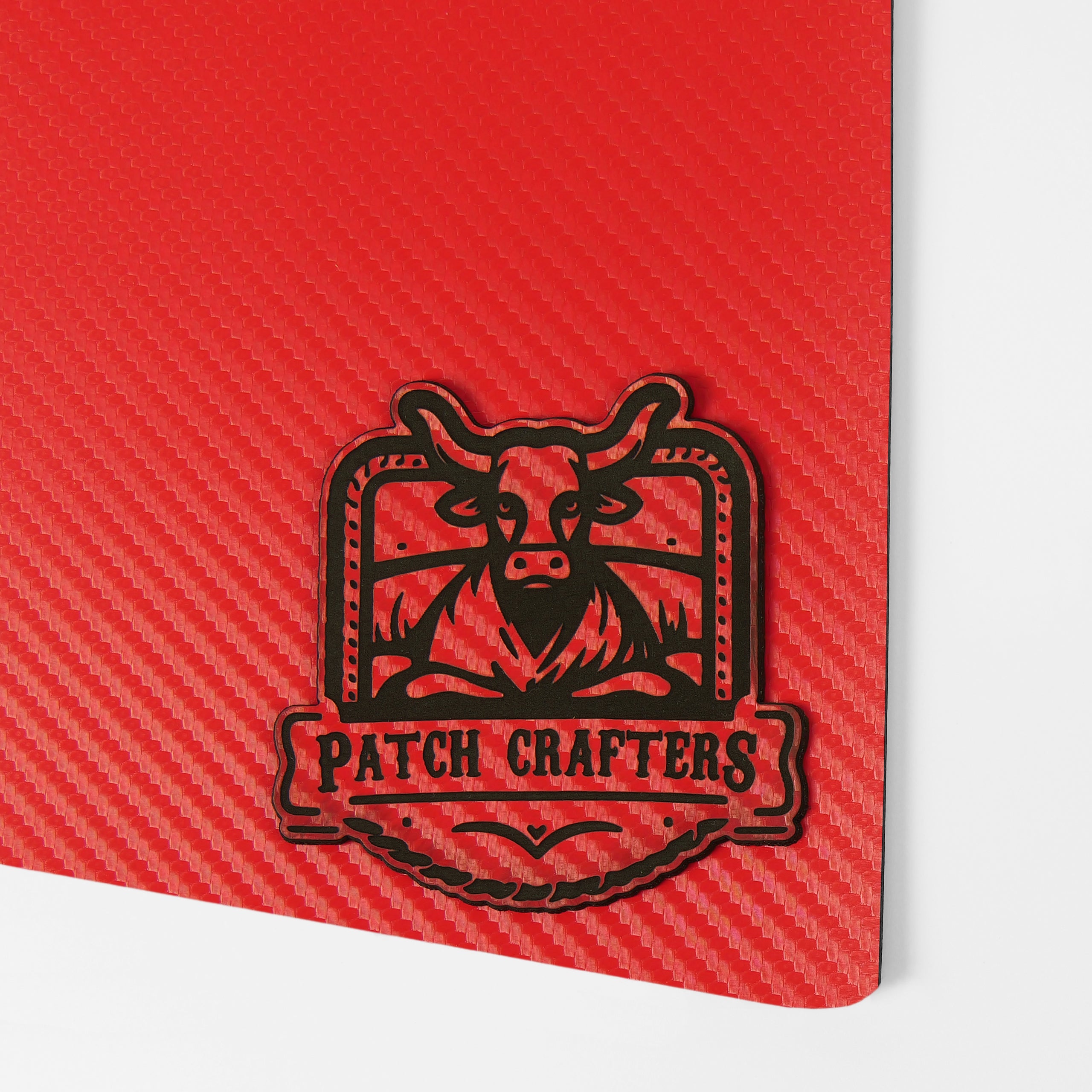 Thick Leatherette Sheet - Red Carbon Fiber / Black (12"x24")
