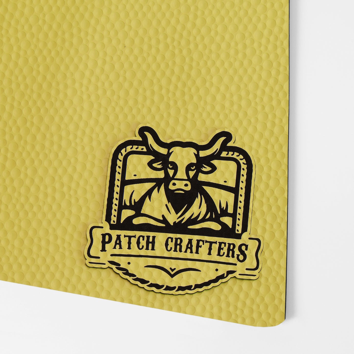 Thick Leatherette Sheet - Yellow Golfball / Black (12"x24")
