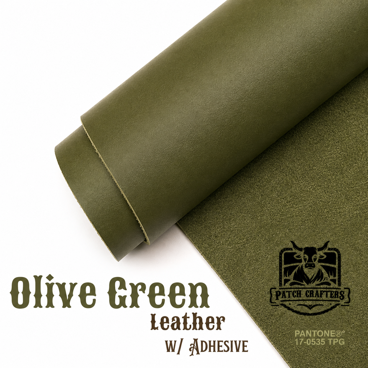 Full-Grain Leather Panel - Olive Green