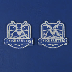 Thick Leatherette Sheet - Blue / Silver (12"x24")
