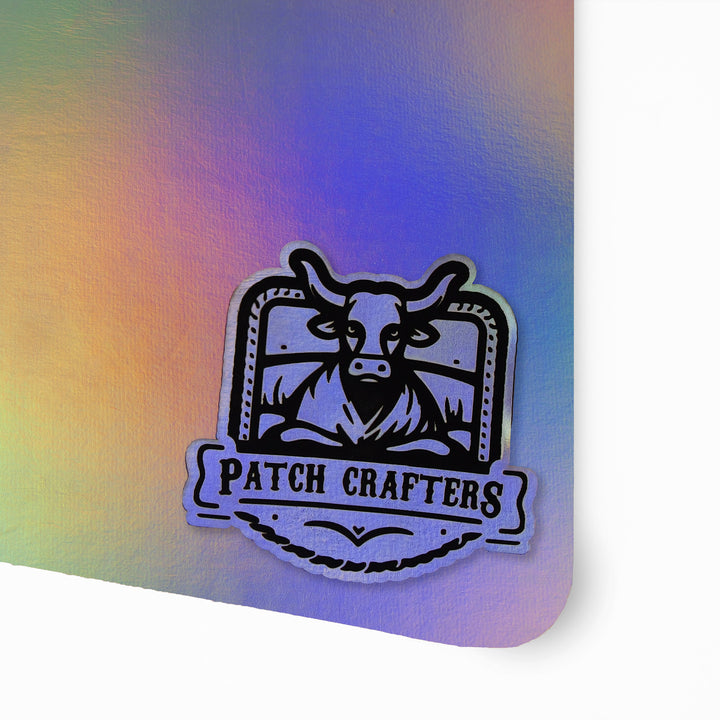 Thick Leatherette Sheet - Silver Holographic / Black (12"x24")