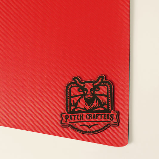 Thick Leatherette Sheet - Red Carbon / Black (12"x24")
