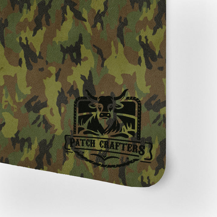 Thick Leatherette Sheet - Army Camo / Black (12"x24")