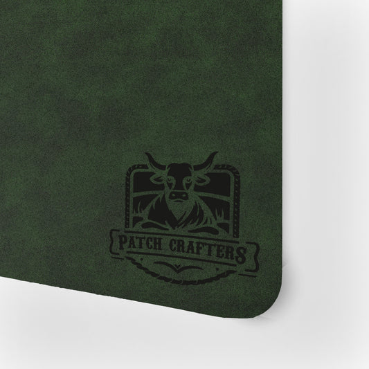 Thick Leatherette Sheet - Saddle Green / Black (12"x24")