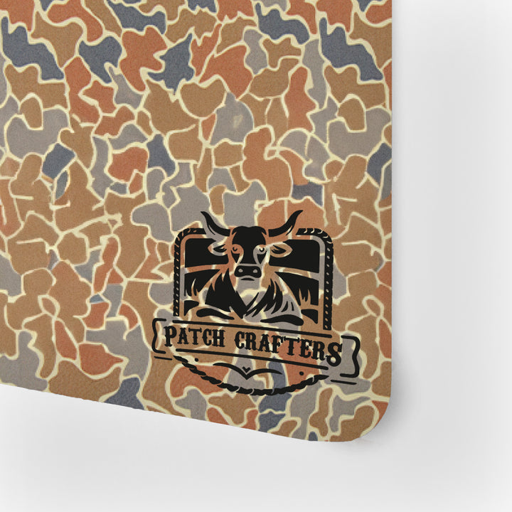 Thick Leatherette Sheet - Woodland Camo / Black (12"x24")