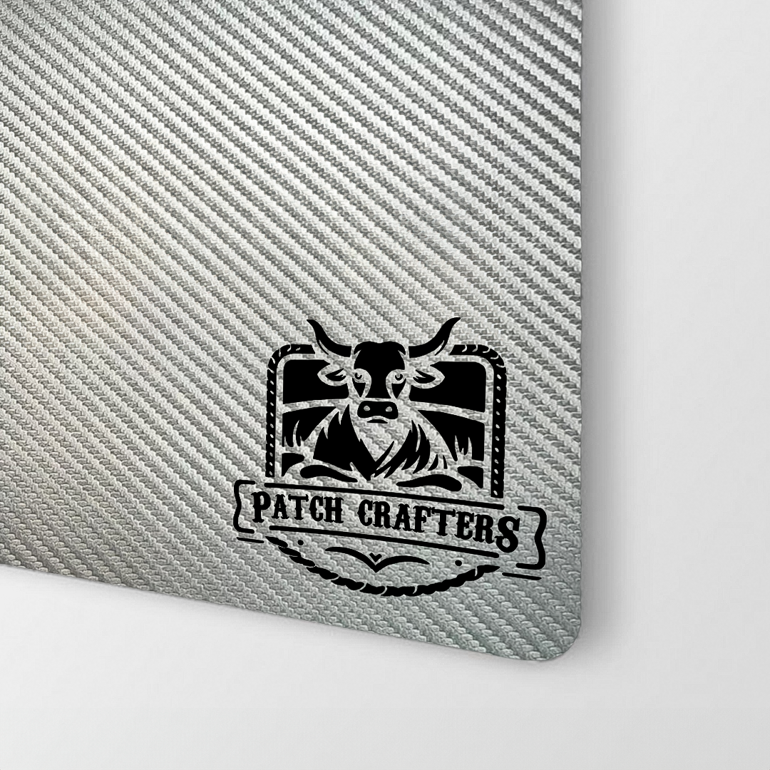 Thick Leatherette Sheet -  Silver Carbon Fiber / Black