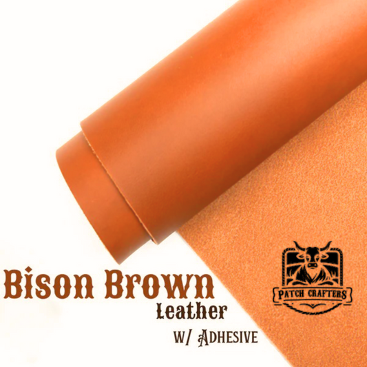 Full-Grain Leather Panel (12"x24") w/ Adhesive - Bison Brown
