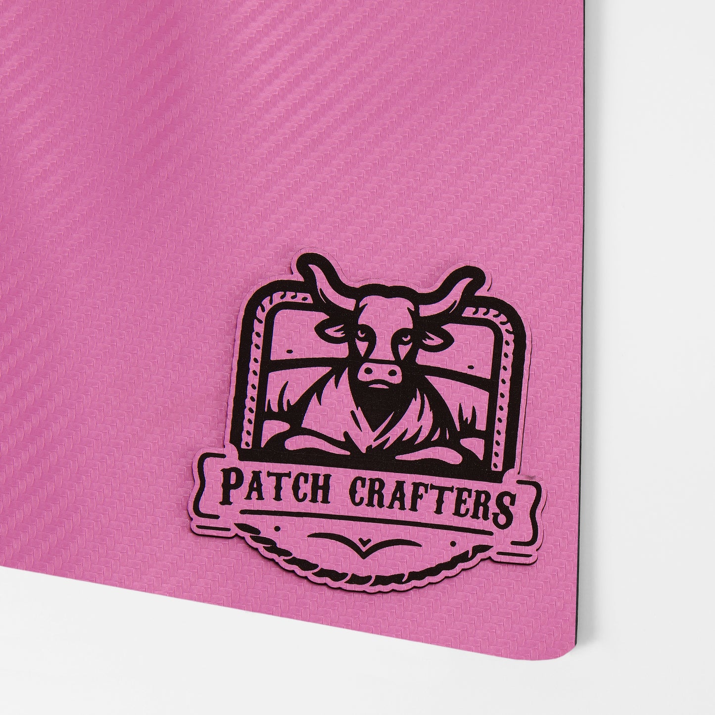 Thick Leatherette Sheet -  Pink Carbon Fiber / Black  (12"x24")